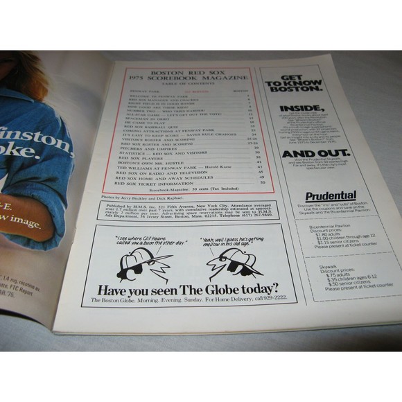 1975 Red Sox Fenway Park 1901-1975 Diamond Jubilee Official Program Ted Williams - Picture 3 of 3